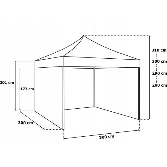 Expresný obchodný pavilón 3x3 m biely