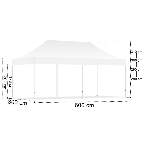 Expresný obchodný pavilón - 3x6 m - biely