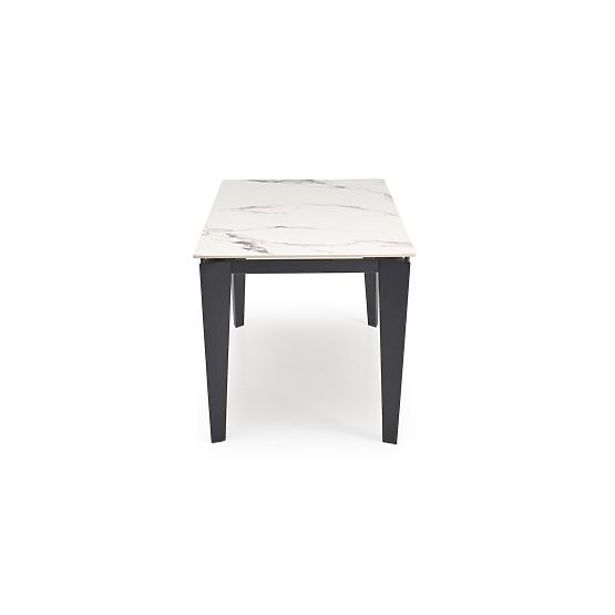 FELIX rozkladací stôl, doska - biely mramor, nohy - čierne (2p=1ks)