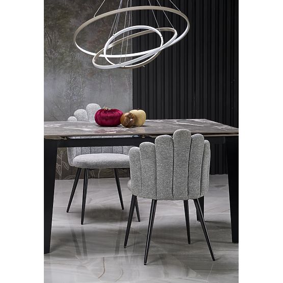 FELIX rozkladací stôl, doska - sivý mramor, nohy - čierne (2p=1ks)