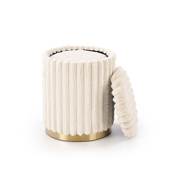 FIDO sada 2 pufov, krémová / zlatá (1p=1sada)