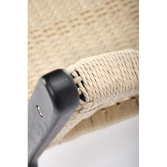 FODEN relaxačné kreslo, čierne / prírodné (1p=1ks)