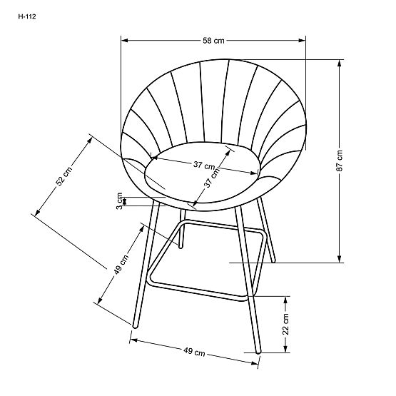 H112 barová stolička sivá / zlatá (2p=2ks)