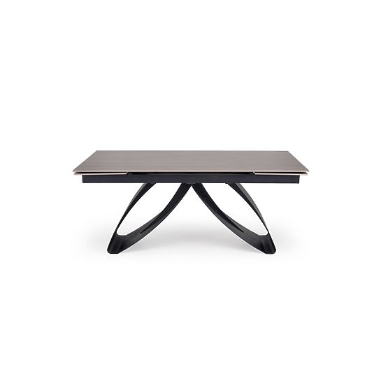 HILARIO rozkladací stôl, doska - orechová, nohy - čierne (3p=1ks)