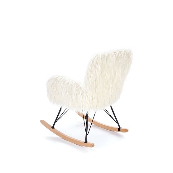 Hojdacie kreslo z umelej kožušiny AUSTIN - krémové
