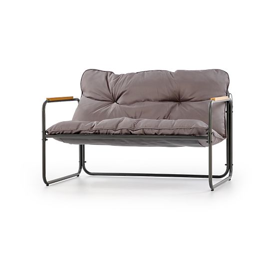 HUDSON, záhradný set (pohovka, 2x kreslo, stolík), sivá / hnedá (1p=1set)