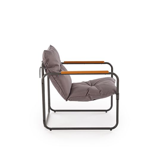 HUDSON, záhradný set (pohovka, 2x kreslo, stolík), sivá / hnedá (1p=1set)