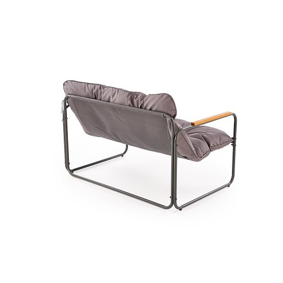 HUDSON, záhradný set (pohovka, 2x kreslo, stolík), sivá / hnedá (1p=1set)