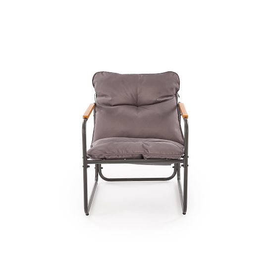 HUDSON, záhradný set (pohovka, 2x kreslo, stolík), sivá / hnedá (1p=1set)