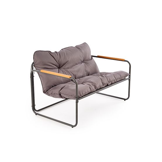 HUDSON, záhradný set (pohovka, 2x kreslo, stolík), sivá / hnedá (1p=1set)