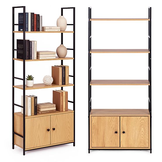 Industriálny loftový regál so skrinkou 4 police ModernHome