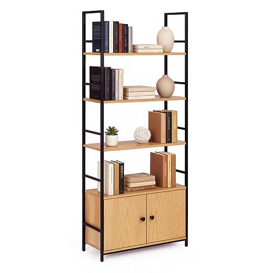 Industriálny loftový regál so skrinkou 4 police ModernHome