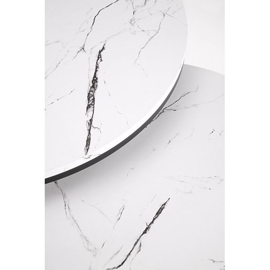 JAVA sada 2 stolíkov, biely mramor / čierna (1p=1ks)