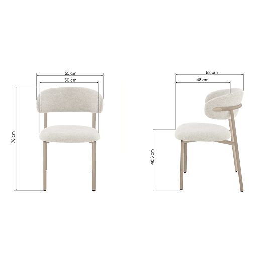 Jedálenská stolička Fresno, béžová