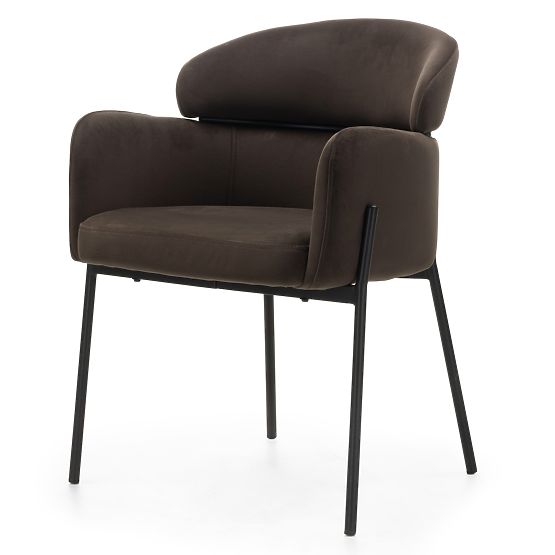 Jedálenská stolička Granda, čokoládová/espresso, zamat