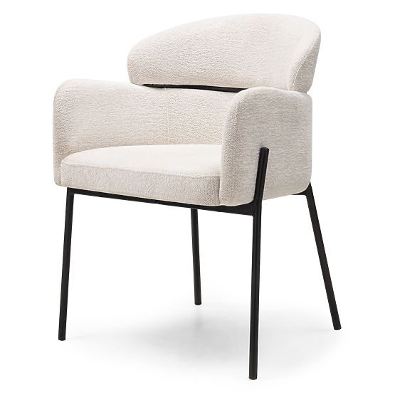 Jedálenská stolička Granda, ecru/čierne nohy