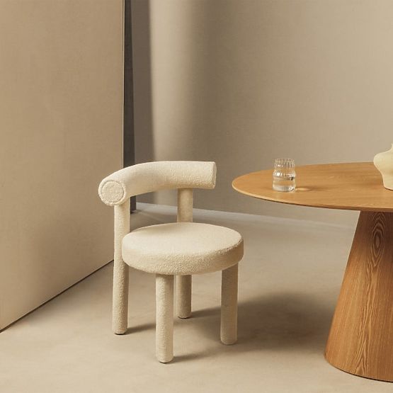 Jedálenská stolička Pedro 2.0, krémová, boucle