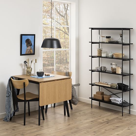 Jedálenská stolička Roxby čierna/dub