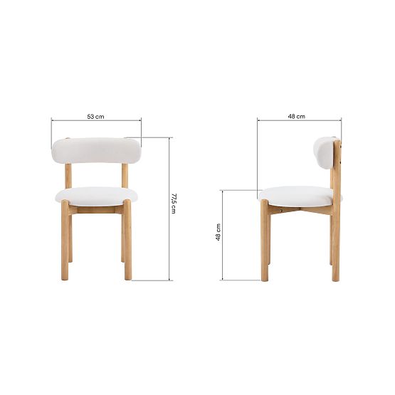 Jedálenská stolička Yoko, krémová/prírodná