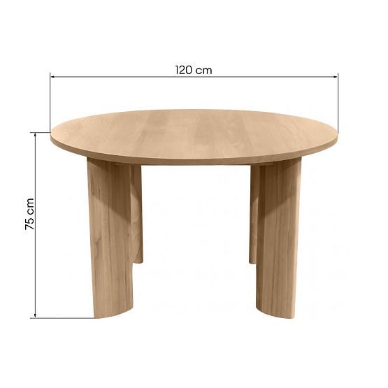 Jedálenský stôl Bali 120 cm, okrúhly, krémovo biely