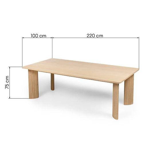 Jedálenský stôl Bali 220 cm, krémovo biely