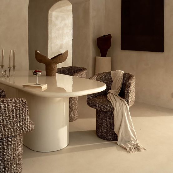 Jedálenský stôl Modesto 180 cm, svetlo béžový, lesklý