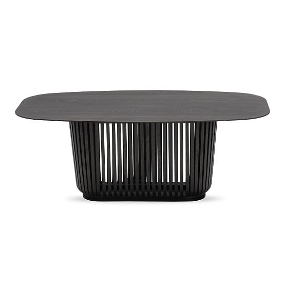 Jedálenský stôl s lamelami Araia jaseň čierny