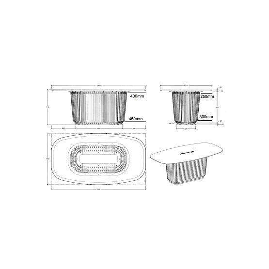Jedálenský stôl s lamelami Araia jaseň čierny
