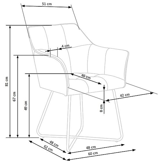 K377 stolička sivá (1p=2ks)