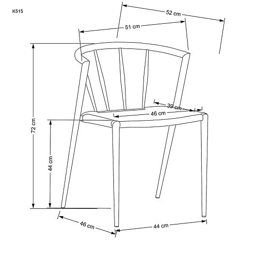 K515 stolička prírodná (1p=4ks)