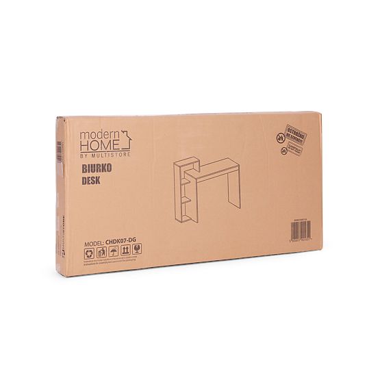 Kancelársky počítačový stôl bielo-šedý + regál so 4 policami