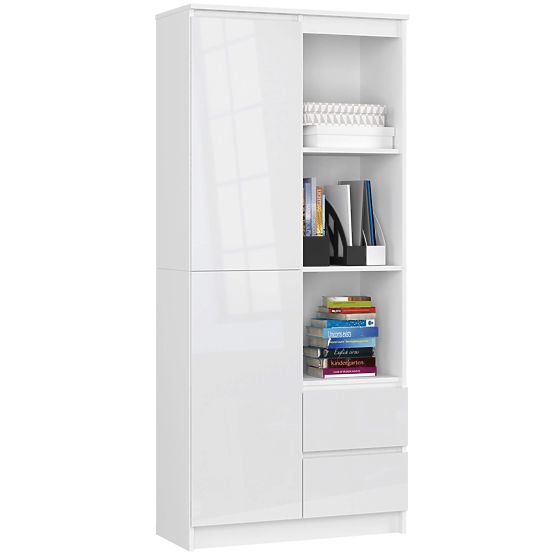 Kancelársky regál R 80 cm CLP R11 PK BIELY / BIELY LESK