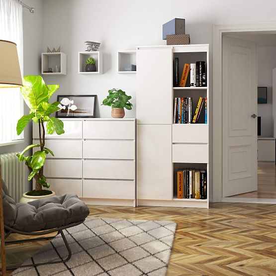 KANCELÁRSKY REGÁL R 80 cm CLP R15 PK BIELY / BIELY LESK