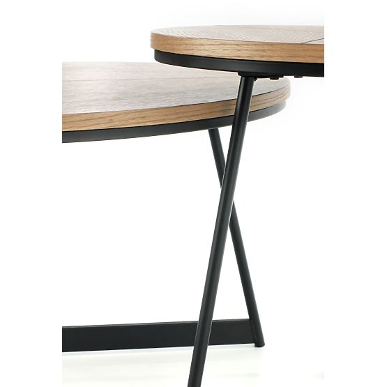 KARIDA-S konferenčný stolík dub prírodný/čierny (1p=1ks)