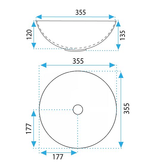 Keramické umývadlo na dosku Stella biele so zlatým okrajom