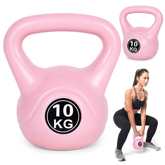 Kettlebell činka 10 kg na cvičenie ružová ModernHome