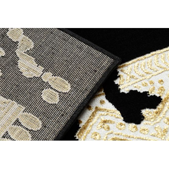 Koberec ALLURE 1965 Rám - Štrukturálny, štýlový, glamour čierna / zlato