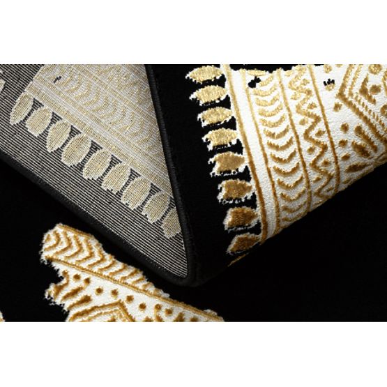 Koberec ALLURE 1965 Rám - Štrukturálny, štýlový, glamour čierna / zlato