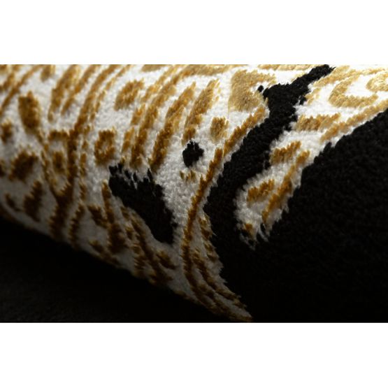 Koberec ALLURE 1965 Rám - Štrukturálny, štýlový, glamour čierna / zlato