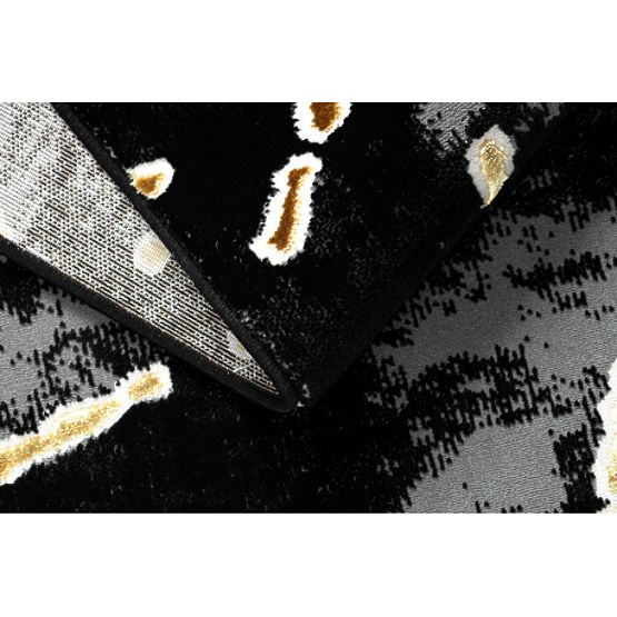 Koberec ALLURE 1967 Mramor - Štrukturálny, štýlový, glamour čierna / zlato