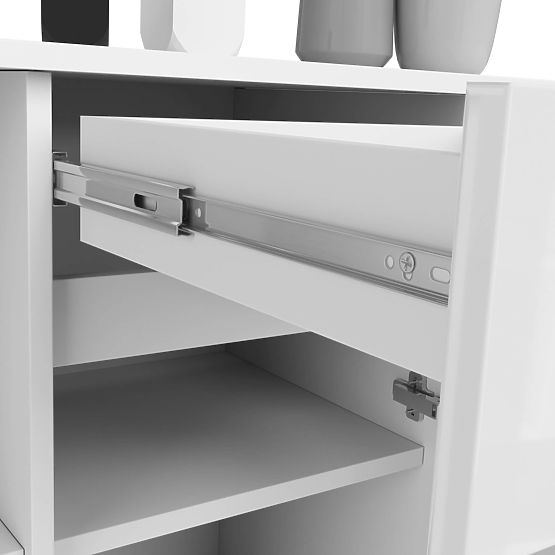 KOMODA B-17 120 cm 1 ZÁSUVKA 1 DVIERKA PK BIELA / BIELY LESK