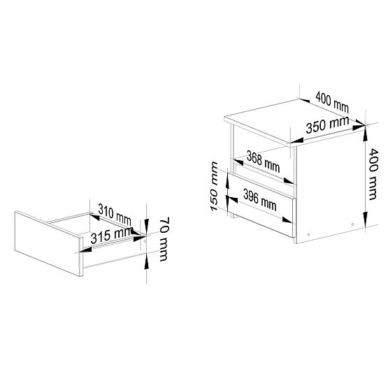 KOMODA CL1 PK DUB ARTISAN / BIELA
