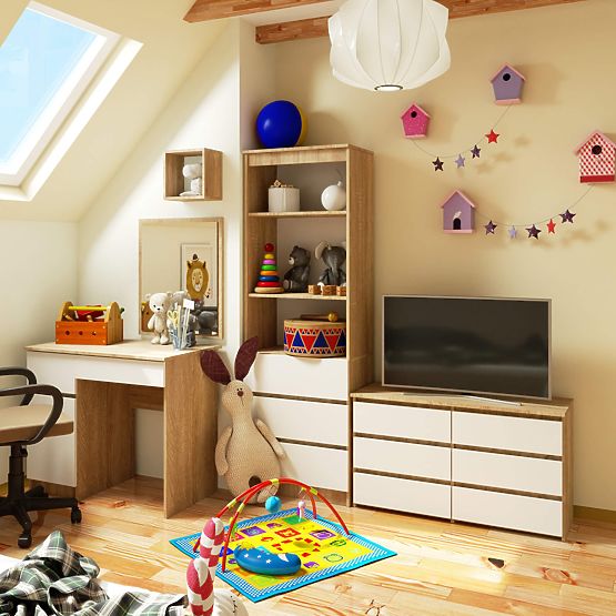 KOMODA CL100 6SZ PK DUB SONOMA / BIELA