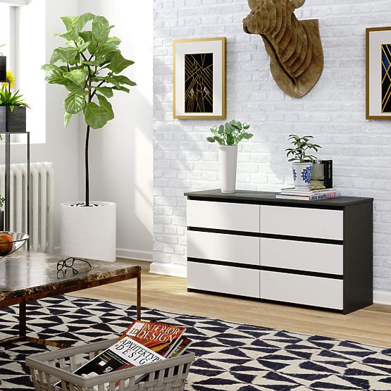 KOMODA CL100 6SZ ŠEDÁ / BIELA