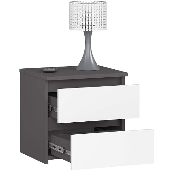 KOMODA CL2 2SZ CLP PK GRAFITOVÁ ŠEDÁ / BIELA