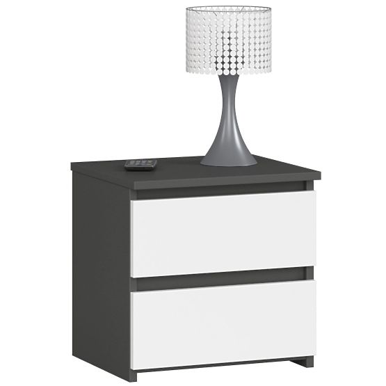 KOMODA CL2 2SZ CLP PK GRAFITOVÁ ŠEDÁ / BIELA