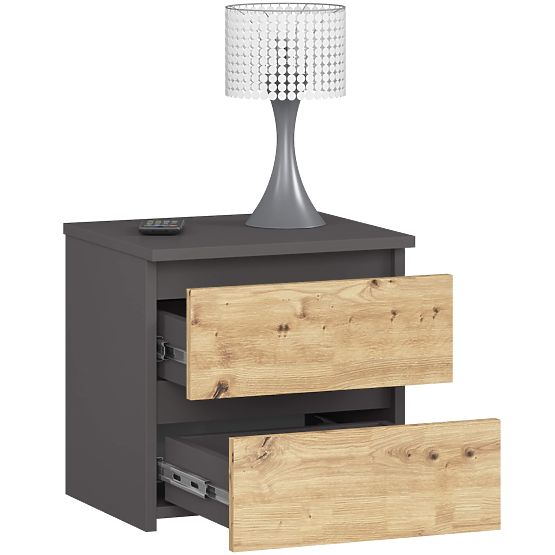 KOMODA CL2 2SZ CLP PK GRAFITOVÁ ŠEDÁ / DUB ARTISAN