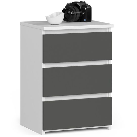 KOMODA CL3/40 PK BIELA / ŠEDÁ