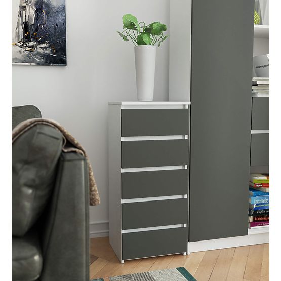 KOMODA CL5 PK BIELA / SIVÁ