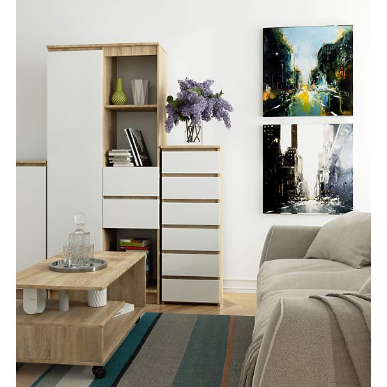 KOMODA CL6 PK DUB SONOMA / BIELA